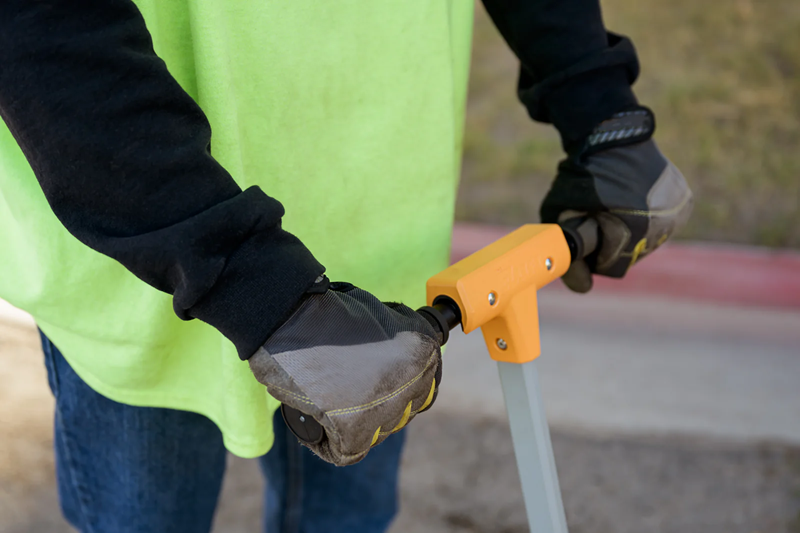 EZLyft full handle assembly — orange T-bar with dual rubber grips