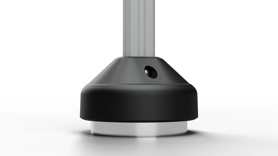 EZLyft neodymium rare-earth magnet end — chrome ring and precision housing close-up