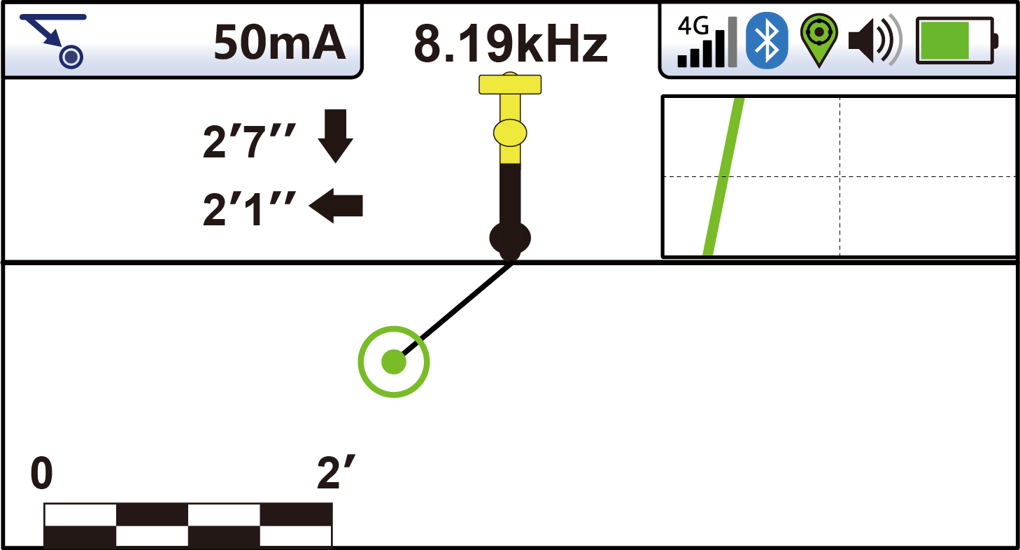 vLoc3-RTK-Pro receiver on-screen locating and mapping display
